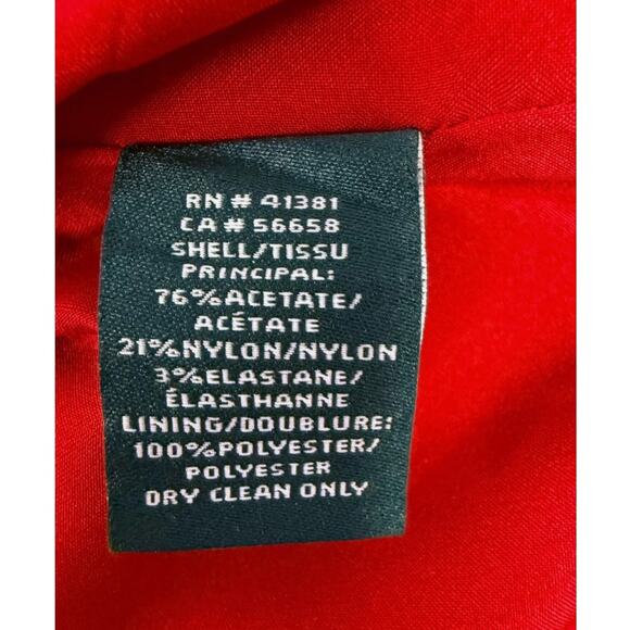 LAUREN RALPH LAUREN RUBY RED Satin Surplice Cocktail Party Sheath Dress Size 6 - Picture 9 of 11